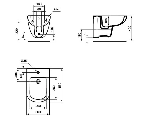 Заказать Биде подвесное Ideal Standard Tempo T510001 в магазине сантехники Santeh-Crystal.ru