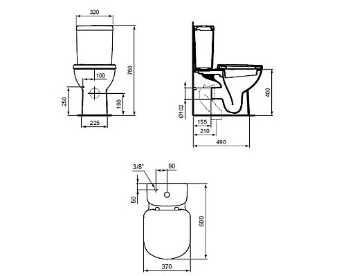 Приобрести Чаша напольного унитаза Ideal Standard Tempo T328101 в магазине сантехники Santeh-Crystal.ru