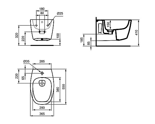 Купить Биде подвесное Ideal Standard Dea T509801 в магазине сантехники Santeh-Crystal.ru