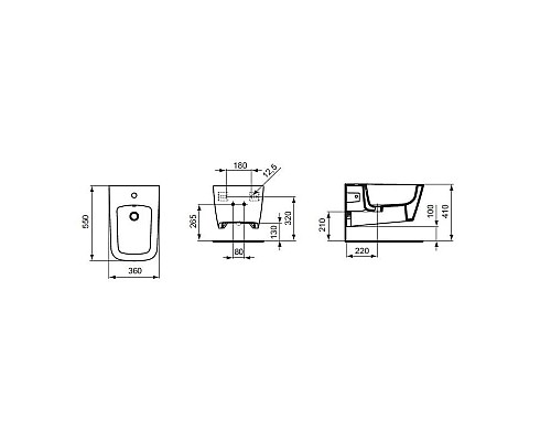 Купить Биде подвесное Ideal Standard Strada J469401 в магазине сантехники Santeh-Crystal.ru