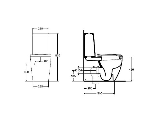 Купить Чаша напольного унитаза с сиденьем микролифт Ideal Standard Ventuno T321501 в магазине сантехники Santeh-Crystal.ru