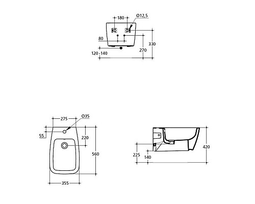 Приобрести Биде подвесное Ideal Standard Ventuno T515101 в магазине сантехники Santeh-Crystal.ru