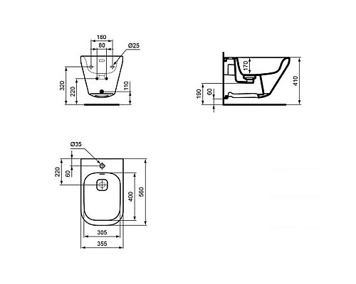 Приобрести Биде подвесное Ideal Standard K523601 в магазине сантехники Santeh-Crystal.ru