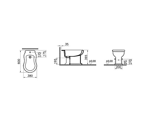 Купить Биде напольное Vitra Efes 6597B003-0068 в магазине сантехники Santeh-Crystal.ru