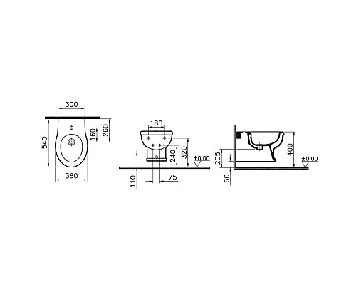 Купить Биде подвесное Vitra Efes 5803B003-0288 в магазине сантехники Santeh-Crystal.ru