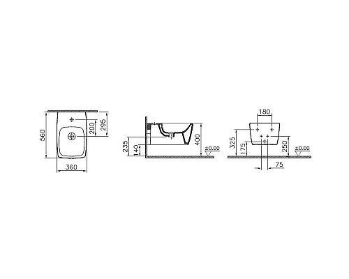 Приобрести Биде подвесное белый Vitra Metropole 5675B003-0288 в магазине сантехники Santeh-Crystal.ru