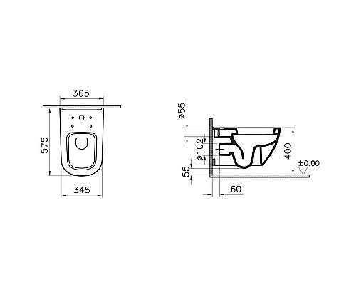 Приобрести Унитаз подвесной с сиденьем стандарт Vitra D-Light 5910B003-6099 в магазине сантехники Santeh-Crystal.ru