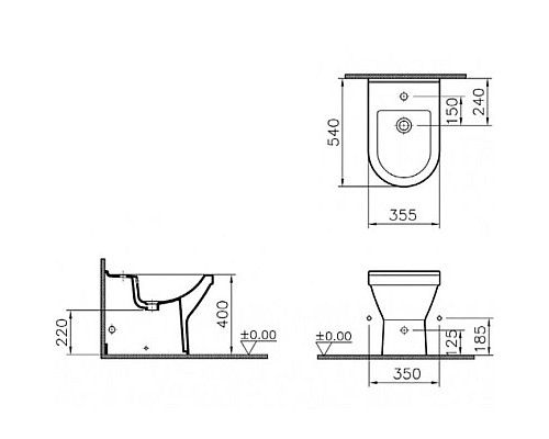 Купить Биде напольное Vitra S50 5325B003-0288 в магазине сантехники Santeh-Crystal.ru