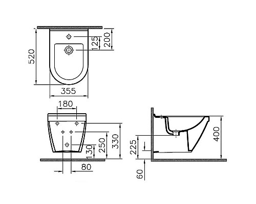 Заказать Биде подвесное Vitra S50 5324B003-0288 в магазине сантехники Santeh-Crystal.ru