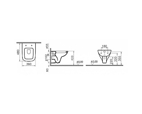 Купить Унитаз подвесной укороченный Vitra S20 5505B003-0101 в магазине сантехники Santeh-Crystal.ru