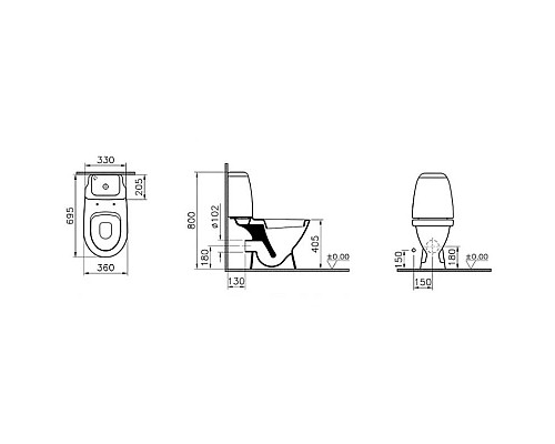 Приобрести Унитаз-компакт с сиденьем стандарт Vitra Grand 9764B003-0567 в магазине сантехники Santeh-Crystal.ru