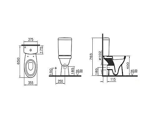 Купить Унитаз-компакт с сиденьем стандарт Vitra Normus 9705B003-7201 в магазине сантехники Santeh-Crystal.ru