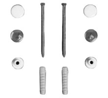 Комплект вертикальных крепежей для унитаза/биде с колпачками цвета хром и белый Simas F90cr/bi