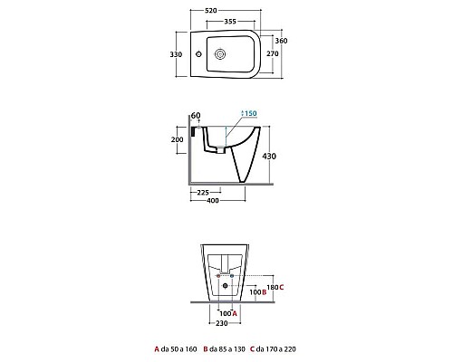 Купить Биде напольное Globo Stone ST010.bix1 в магазине сантехники Santeh-Crystal.ru