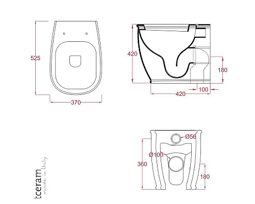 Приобрести Унитаз приставной Artceram Azuley AZV0020100 в магазине сантехники Santeh-Crystal.ru