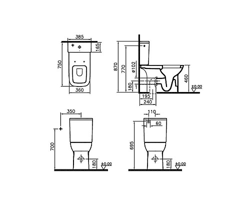 Приобрести Чаша напольного унитаза для инвалидов Vitra S20 5293B003-0075 в магазине сантехники Santeh-Crystal.ru