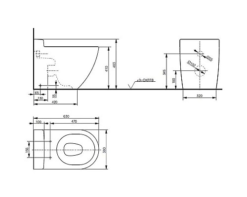 Купить Приставной безободковый унитаз Toto NC CW763PB#XW в магазине сантехники Santeh-Crystal.ru