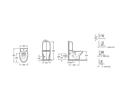 Заказать Чаша напольного безободкового унитаза Jacob Delafon Nouvelle Vague UJK102-00 в магазине сантехники Santeh-Crystal.ru