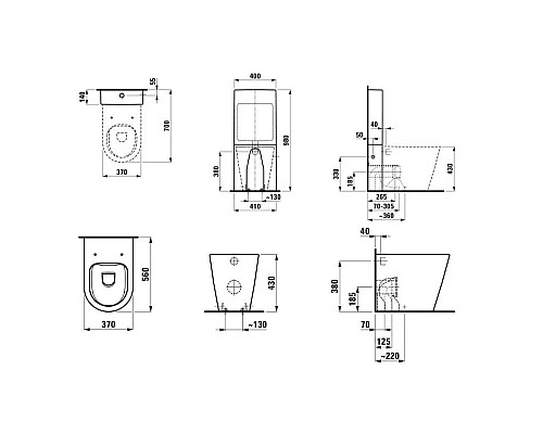 Приобрести Чаша напольного/приставного безободкового унитаза Laufen Kartell by Laufen 8.2333.6.000.000.1 в магазине сантехники Santeh-Crystal.ru