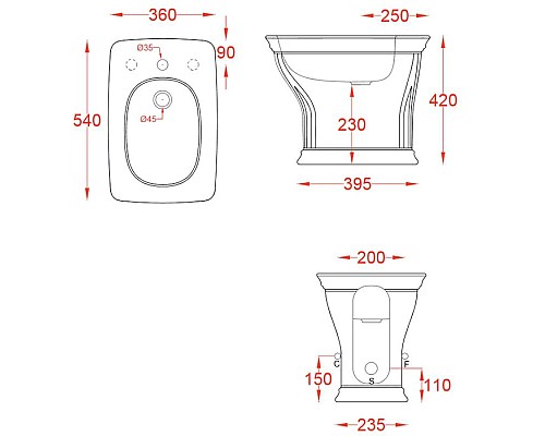 Заказать Биде напольное Artceram Artceram Civitas CIB002 01 00 bix1 в магазине сантехники Santeh-Crystal.ru