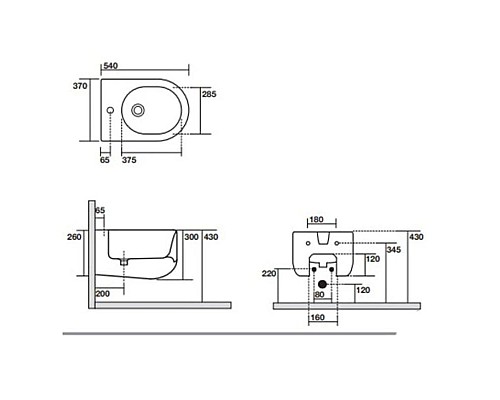 Купить Подвесное биде Kerasan Flo 312301x1 в магазине сантехники Santeh-Crystal.ru