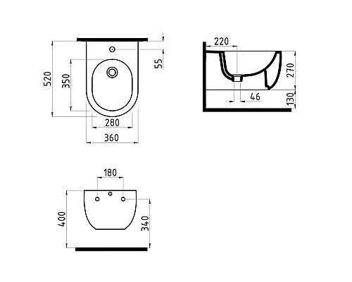 Заказать Подвесное биде Bien Vokha MDBA05201VD1B7000 в магазине сантехники Santeh-Crystal.ru