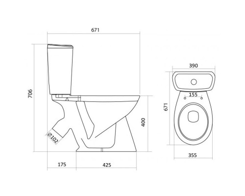 Заказать Унитаз-компакт с сиденьем Santek Бриз 1.WH30.2.138 в магазине сантехники Santeh-Crystal.ru