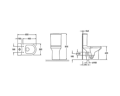 Заказать Унитаз-компакт безободковый с сиденьем микролифт Jacob Delafon Elite E29723-00 в магазине сантехники Santeh-Crystal.ru