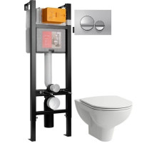 Комплект подвесной унитаз Laufen Pro 8.2095.0.000.000.1 + 8.9896.6.000.000.1 + система инсталляции Jacob Delafon E33131RU-NF + E20859-CP-MTC