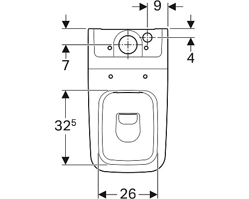 Купить Чаша напольного безободкового унитаза Geberit iCon Square 200930000 в магазине сантехники Santeh-Crystal.ru