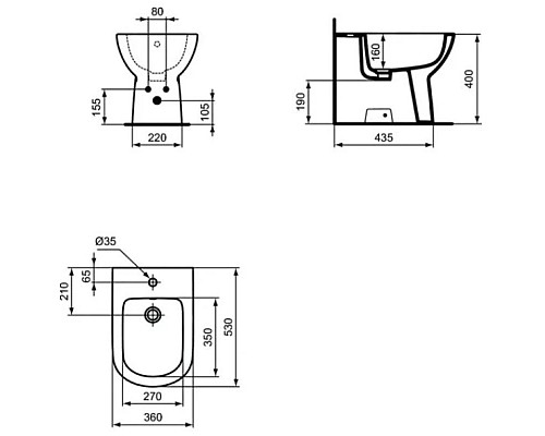 Заказать Биде напольное Ideal Standard Tempo T510101 в магазине сантехники Santeh-Crystal.ru