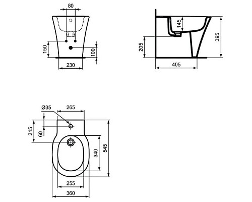 Приобрести Биде напольное Ideal Standard Connect Air E0180V3 в магазине сантехники Santeh-Crystal.ru