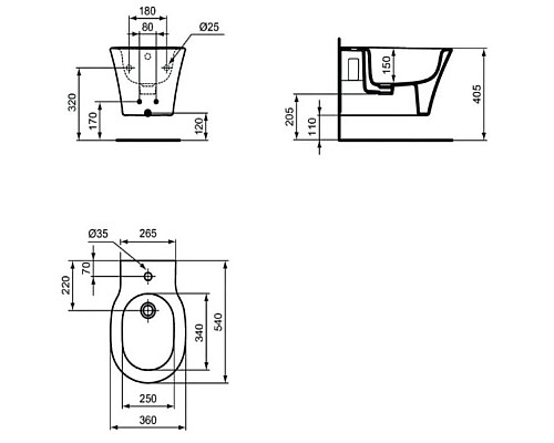 Заказать Подвесное биде Ideal Standard Connect Air E0266V3 в магазине сантехники Santeh-Crystal.ru