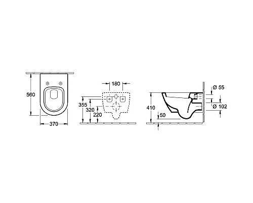 Приобрести Подвесной унитаз Villeroy & Boch Subway 2.0 560010R1 в магазине сантехники Santeh-Crystal.ru