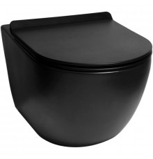 Подвесной безободковый унитаз с сиденьем микролифт SantiLine SL-5002MB