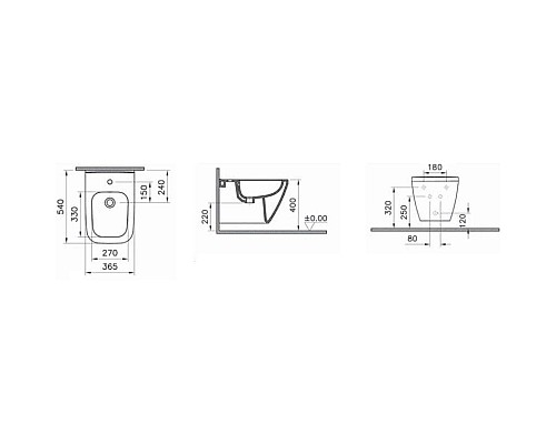 Приобрести Подвесное биде VitrA Integra Square 7083B003-0288 в магазине сантехники Santeh-Crystal.ru