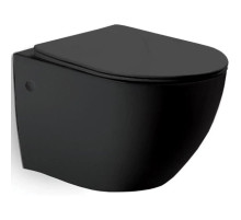 Унитаз подвесной Vincea Globo VT1-14MB безободковый, с сиденьем микролифт, черный матовый