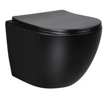 Унитаз подвесной Vincea Globo VT1-14SMB безободковый, с сиденьем микролифт, черный матовый