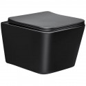 Унитаз подвесной Vincea Q-Line VT1-12MB безободковый, с сиденьем микролифт, черный матовый