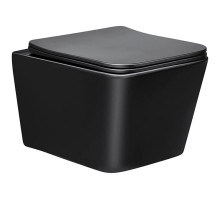 Унитаз подвесной Vincea Q-Line VT1-12MB безободковый, с сиденьем микролифт, черный матовый