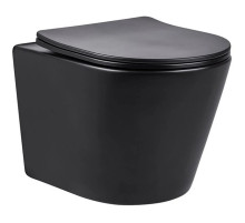 Унитаз подвесной Vincea Piatti VT1-11MB безободковый, с сиденьем микролифт, черный матовый