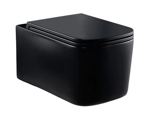 Унитаз подвесной Vincea Ultra VT1-32MB безободковый, с сиденьем микролифт, черный матовый