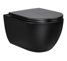 Унитаз подвесной Vincea Evo VT1-34MB безободковый, с сиденьем микролифт, черный матовый