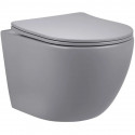 Унитаз подвесной Vincea Globo VT1-14SMG безободковый, с сиденьем микролифт, серый матовый