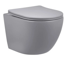Унитаз подвесной Vincea Globo VT1-14SMG безободковый, с сиденьем микролифт, серый матовый