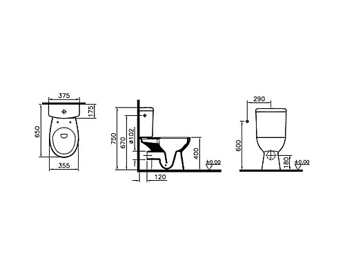 Приобрести Унитаз-компакт с сиденьем микролифт VitrA S10 SmoothFlush 9864B003-7201 в магазине сантехники Santeh-Crystal.ru