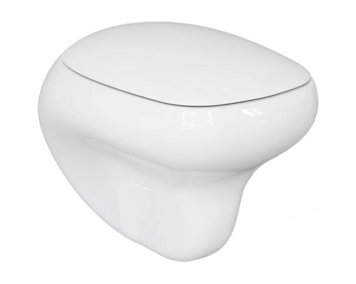 Приобрести Подвесной безободковый унитаз с сиденьем микролифт Ambassador Diamond 123T20001R-122T20001 в магазине сантехники Santeh-Crystal.ru