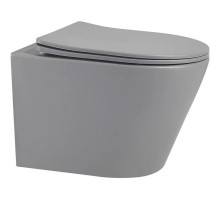 Подвесной безободковый унитаз с сиденьем микролифт Abber Bequem AC1102MG