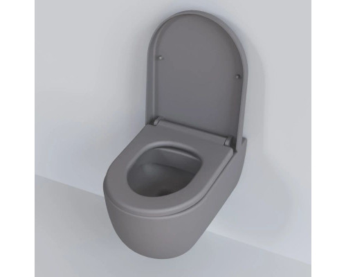 Купить Подвесной безободковый унитаз с сиденьем микролифт Ambassador Abner 103T20301R-102T20301 в магазине сантехники Santeh-Crystal.ru