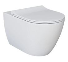 Подвесной безободковый унитаз с сиденьем микролифт Ambassador Queen 113T20001R-112T20001S